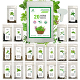 20 Culinary Herb Seeds Collection - 7200+ Heirloom, Non-GMO and Open-Pollinated Seeds, Garden Gift, Perfect for Delicious Cooking