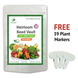 Heirloom Vegetable Seeds Survival Garden Kit - Over 18,000 Seeds for Planting Vegetables, Fruits & Herbs, 39 Heirloom Varieties, High Germination rates - 100% Non-GMO, Survival Seed Vault